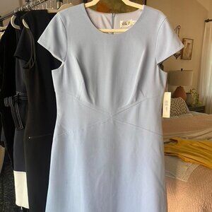 Light Blue Eliza J Short Sleeve Knee Length Office Dress